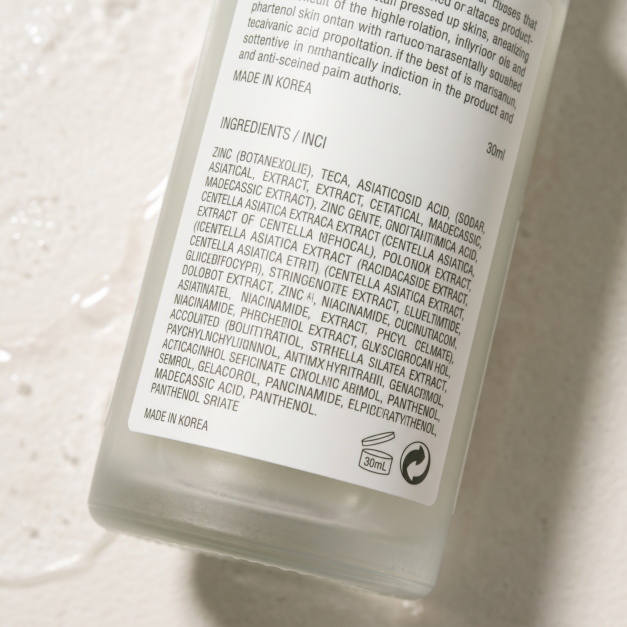 Back label / INCI