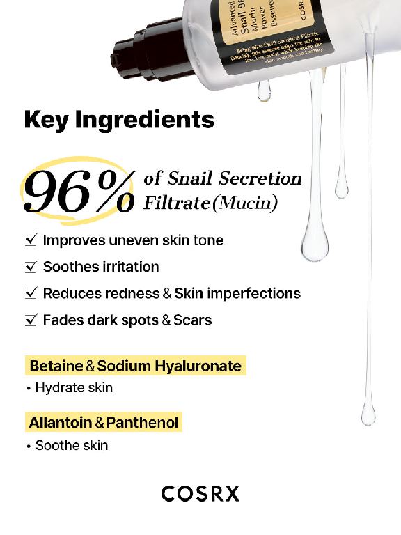 COSRX Advanced Snail 96 Mucin Power Essence 100ml — Korea pre-order photo 4