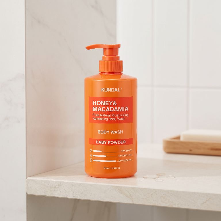 KUNDAL Honey & Macadamia Pure Body Wash 500 ml Ylang Ylang — Korea pre-order photo 2