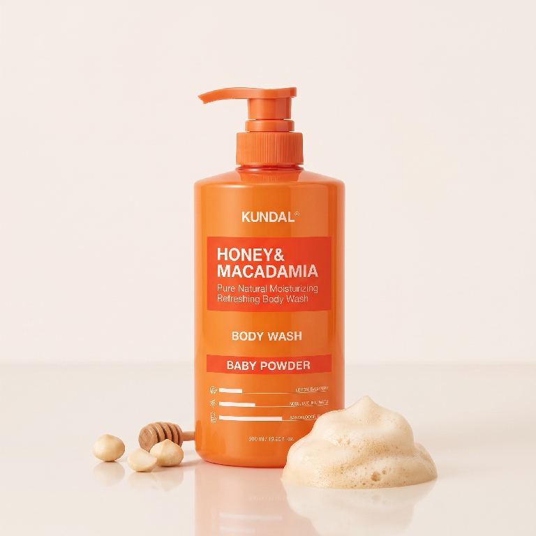KUNDAL Honey & Macadamia Pure Body Wash 500 ml Ylang Ylang — Korea pre-order photo 3