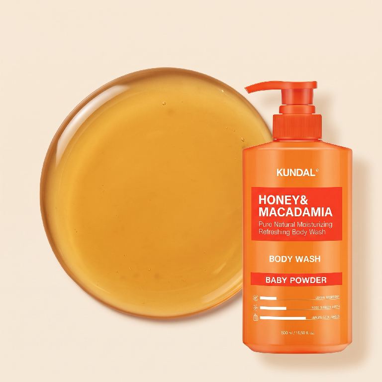 KUNDAL Honey & Macadamia Pure Body Wash 500 ml Ylang Ylang — Korea pre-order photo 4