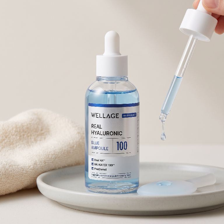 WELLAGE Real Hyaluronic Blue 100 Ampoule 100 ml set (+ One Day Kit) — Korea pre-order photo 3