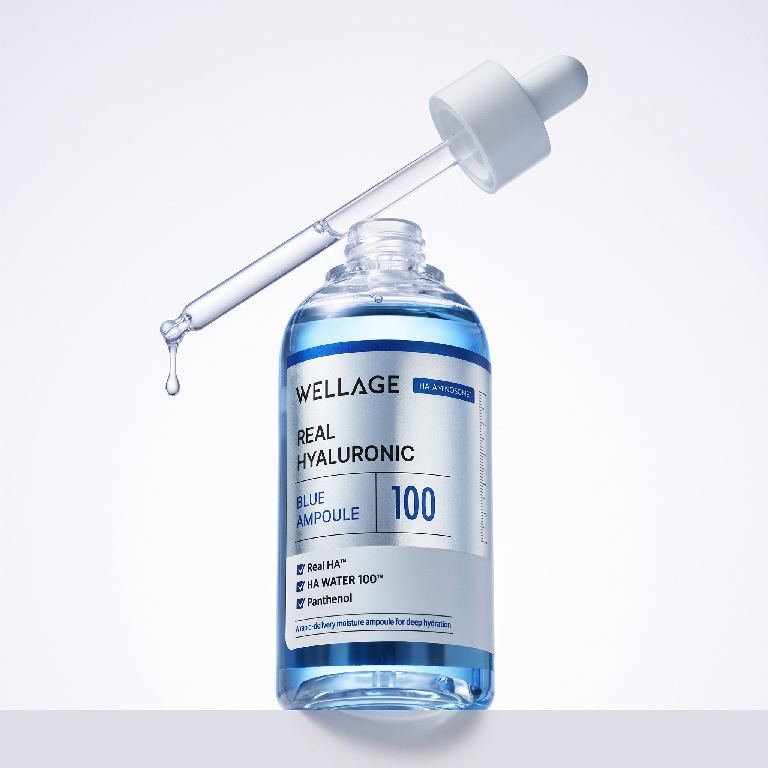 WELLAGE Real Hyaluronic Blue 100 Ampoule 100 ml set (+ One Day Kit) — Korea pre-order photo 2