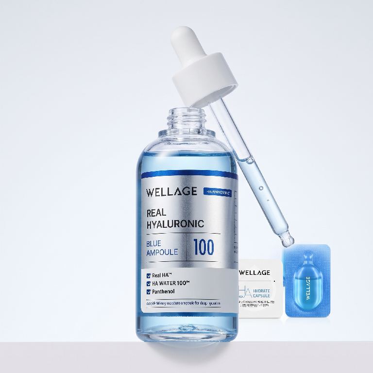 WELLAGE Real Hyaluronic Blue 100 Ampoule 100 ml set (+ One Day Kit) — Korea pre-order photo 4