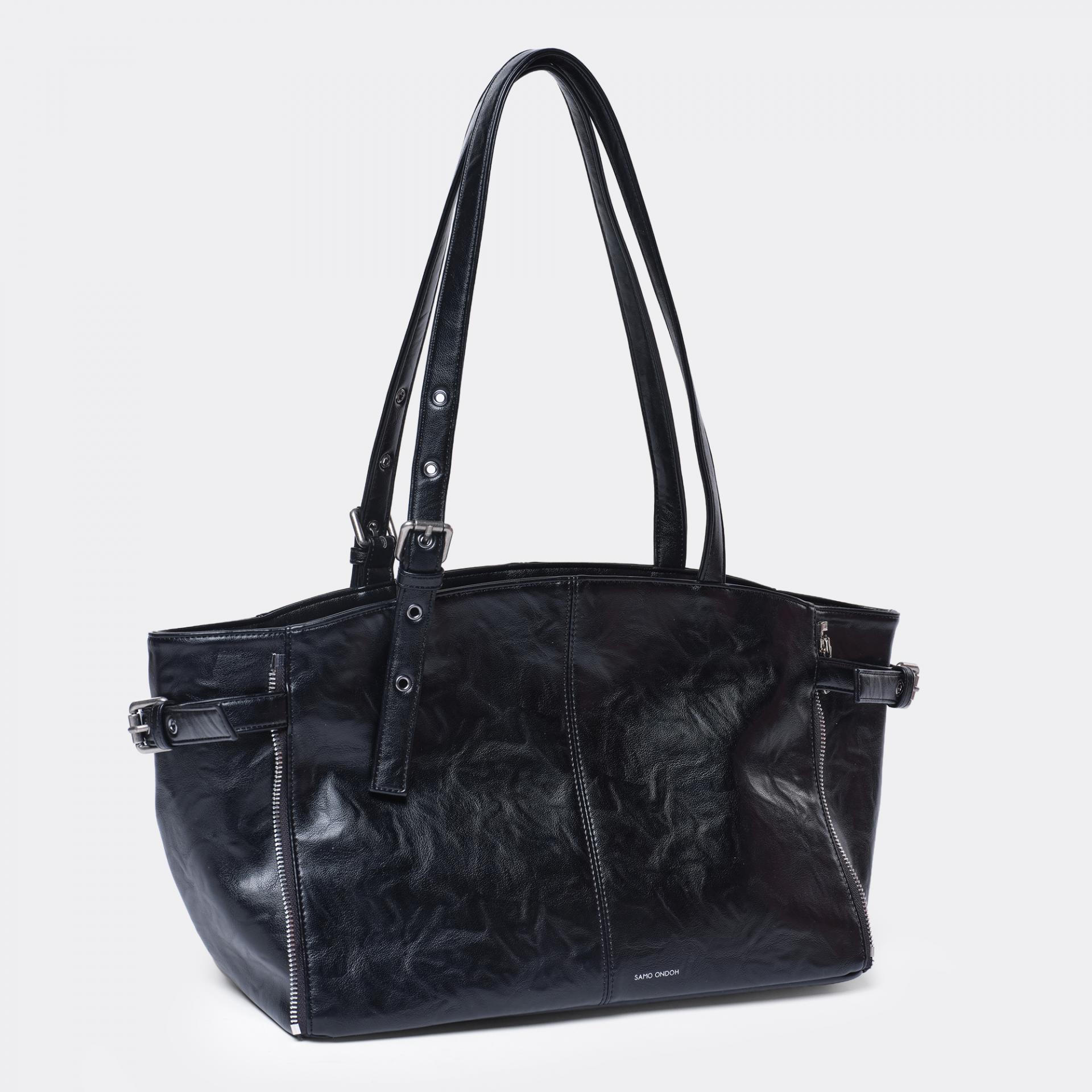 SAMO ONDOH Zipper Shopper Bag M Baked Black — Korea pre-order photo 4