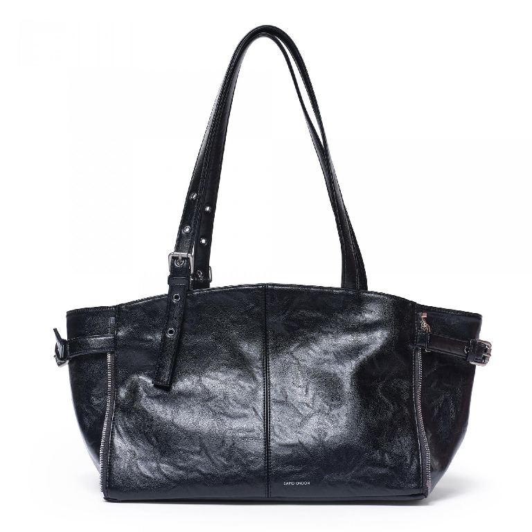 SAMO ONDOH Zipper Shopper Bag M Baked Black — Korea pre-order photo 2